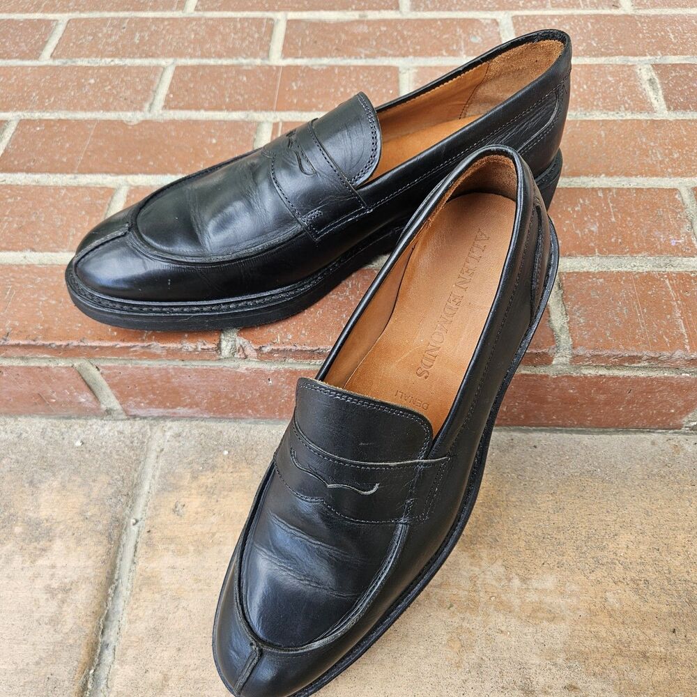 Allen Edmonds "DENALI" Slip-On Leather Penny Loafers 10 D 5779 Black EUC